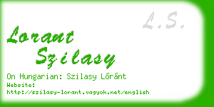 lorant szilasy business card
